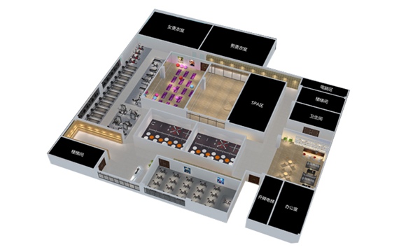 1700平方健身房配置方案-广西Z6.COM-尊龙集团体育健身器材有限公司