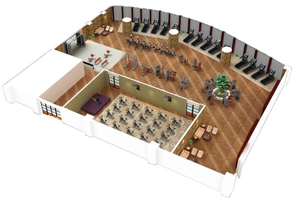 500平方健身房配置方案-广西Z6.COM-尊龙集团体育健身器材有限公司